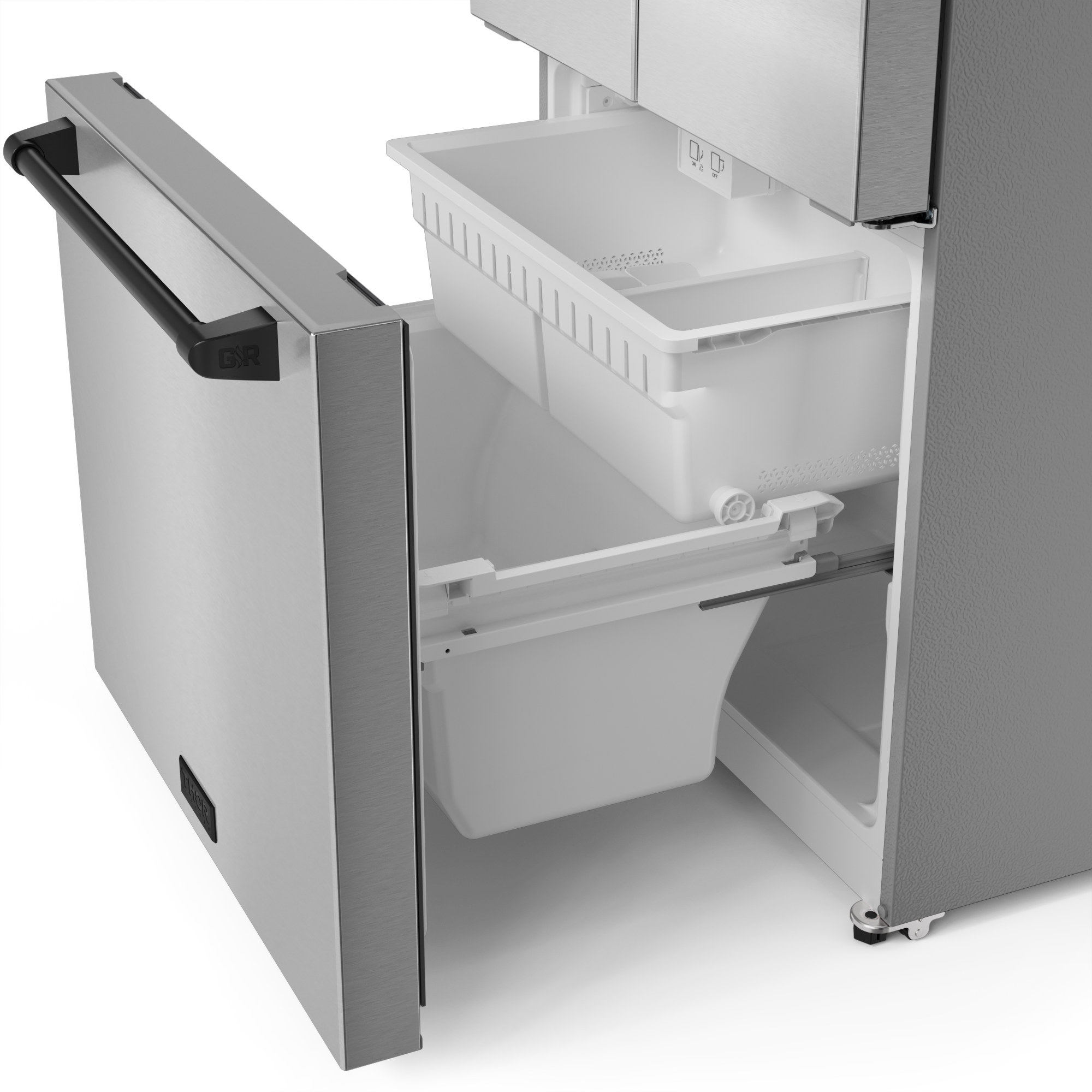 30 Inch 17.5 cu ft French Door Counter Depth Refrigerator with Ice Maker in Stainless Steel/Black | Gordon Ramsay Series - RF3017FFD99-BLK