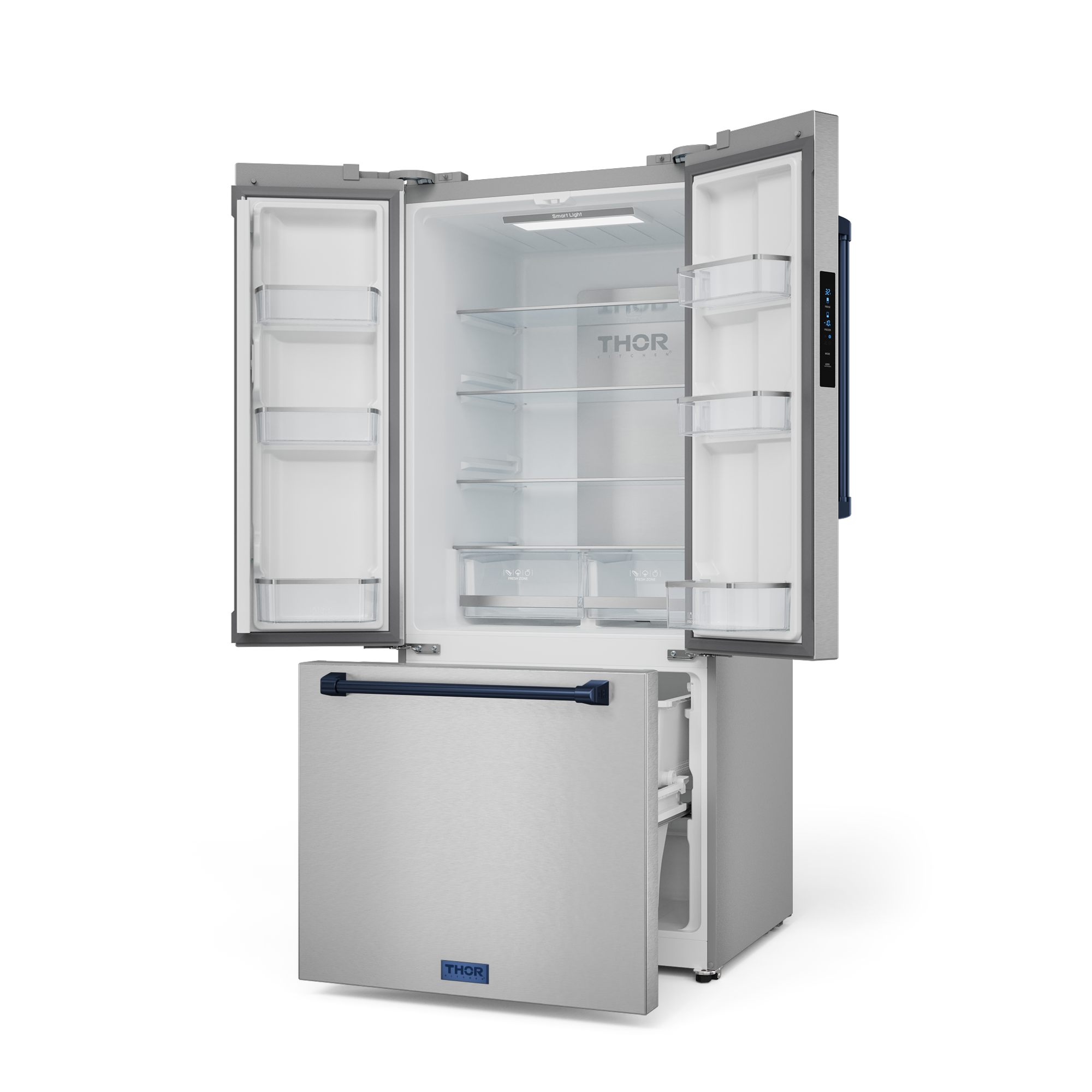 30 Inch 17.5 cu ft French Door Counter Depth Refrigerator with Ice Maker in Stainless Steel/Navy Blue | Gordon Ramsay Series – RF3017FFD99-BLU