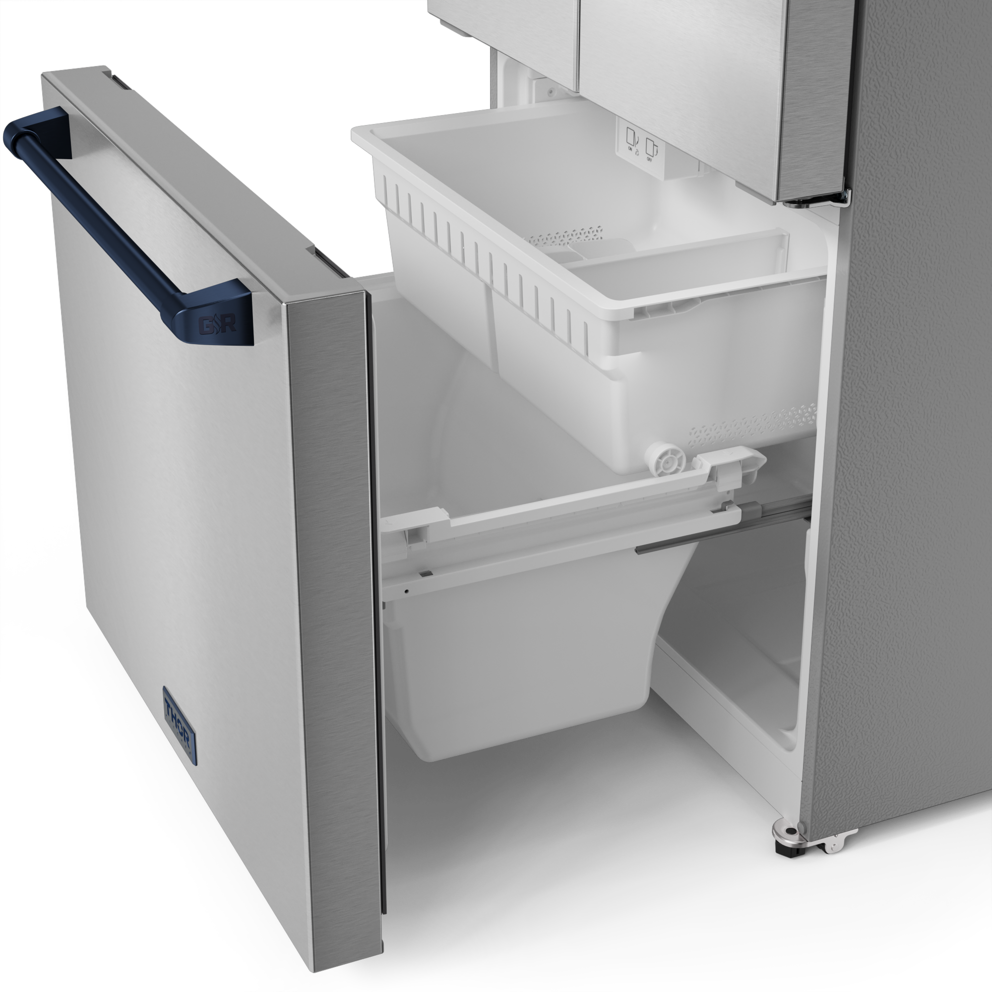 30 Inch 17.5 cu ft French Door Counter Depth Refrigerator with Ice Maker in Stainless Steel/Navy Blue | Gordon Ramsay Series – RF3017FFD99-BLU