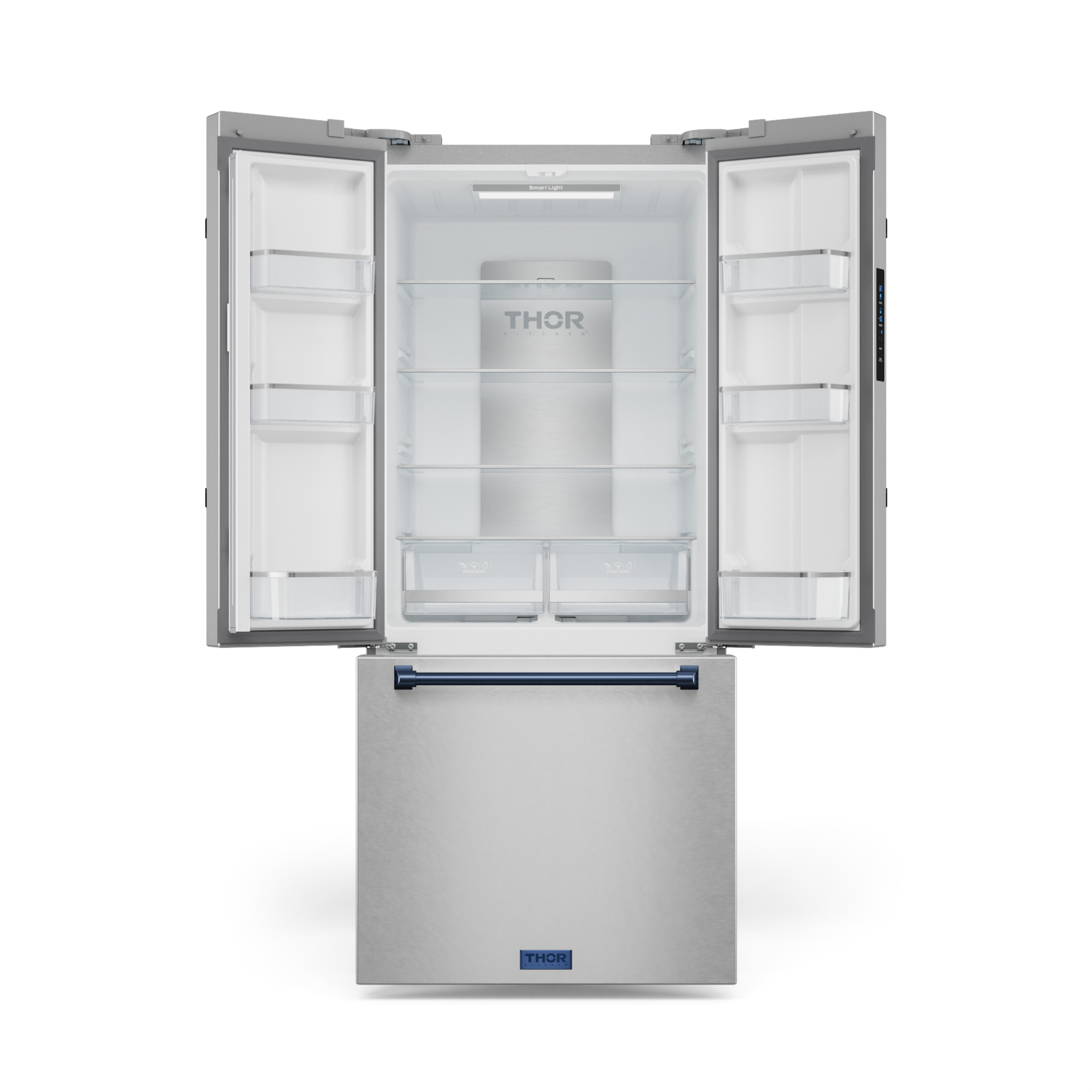 30 Inch 17.5 cu ft French Door Counter Depth Refrigerator with Ice Maker in Stainless Steel/Navy Blue | Gordon Ramsay Series – RF3017FFD99-BLU