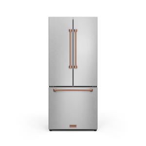 30 Inch 17.5 cu ft French Door Counter Depth Refrigerator with Ice Maker in Stainless Steel/Rose Gold | Gordon Ramsay Series