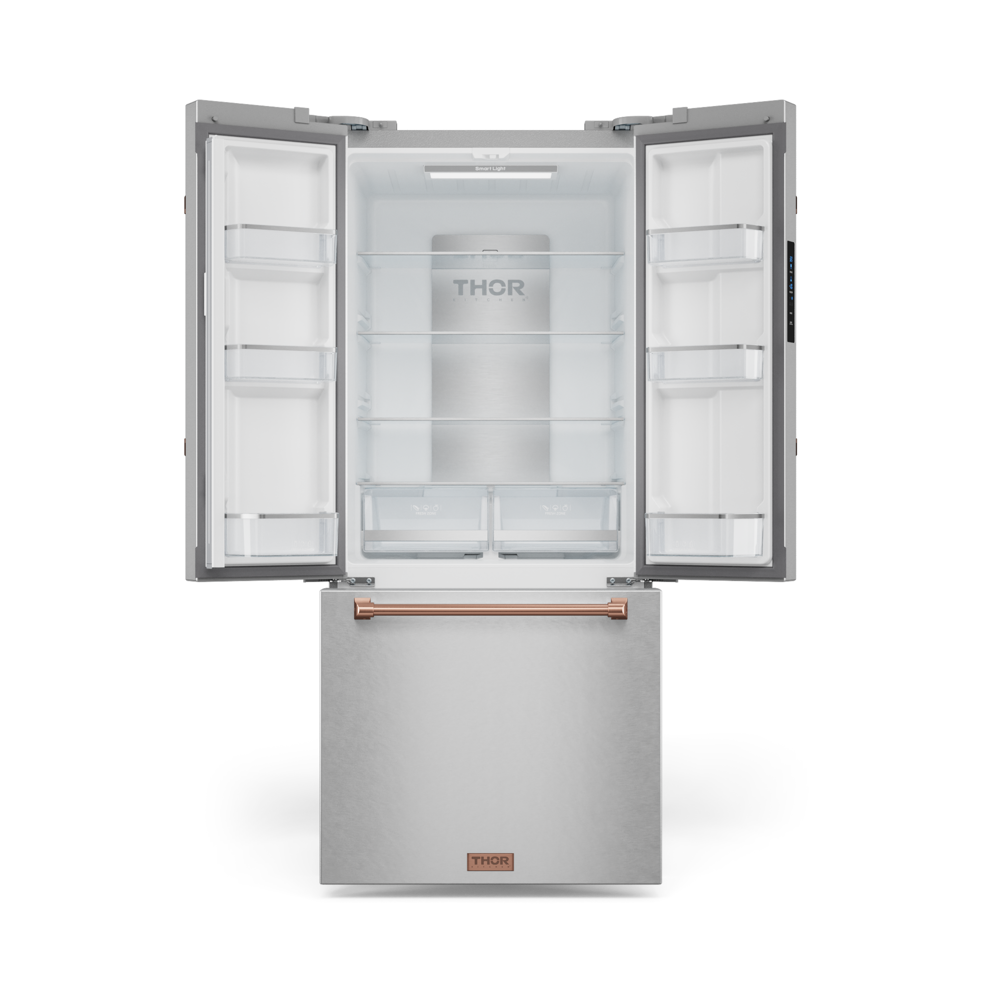 30 Inch 17.5 cu ft French Door Counter Depth Refrigerator with Ice Maker in Stainless Steel/Rose Gold | Gordon Ramsay Series - RF3017FFD99-RSG