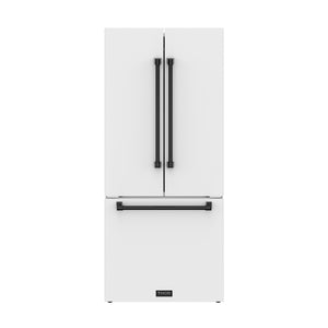 30 Inch French Door Counter Depth Refrigerator with Ice Maker – White/Black | Gordon Ramsay Series