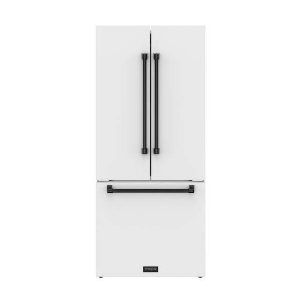 30-Inch White/Black French Door Counter Depth Refrigerator