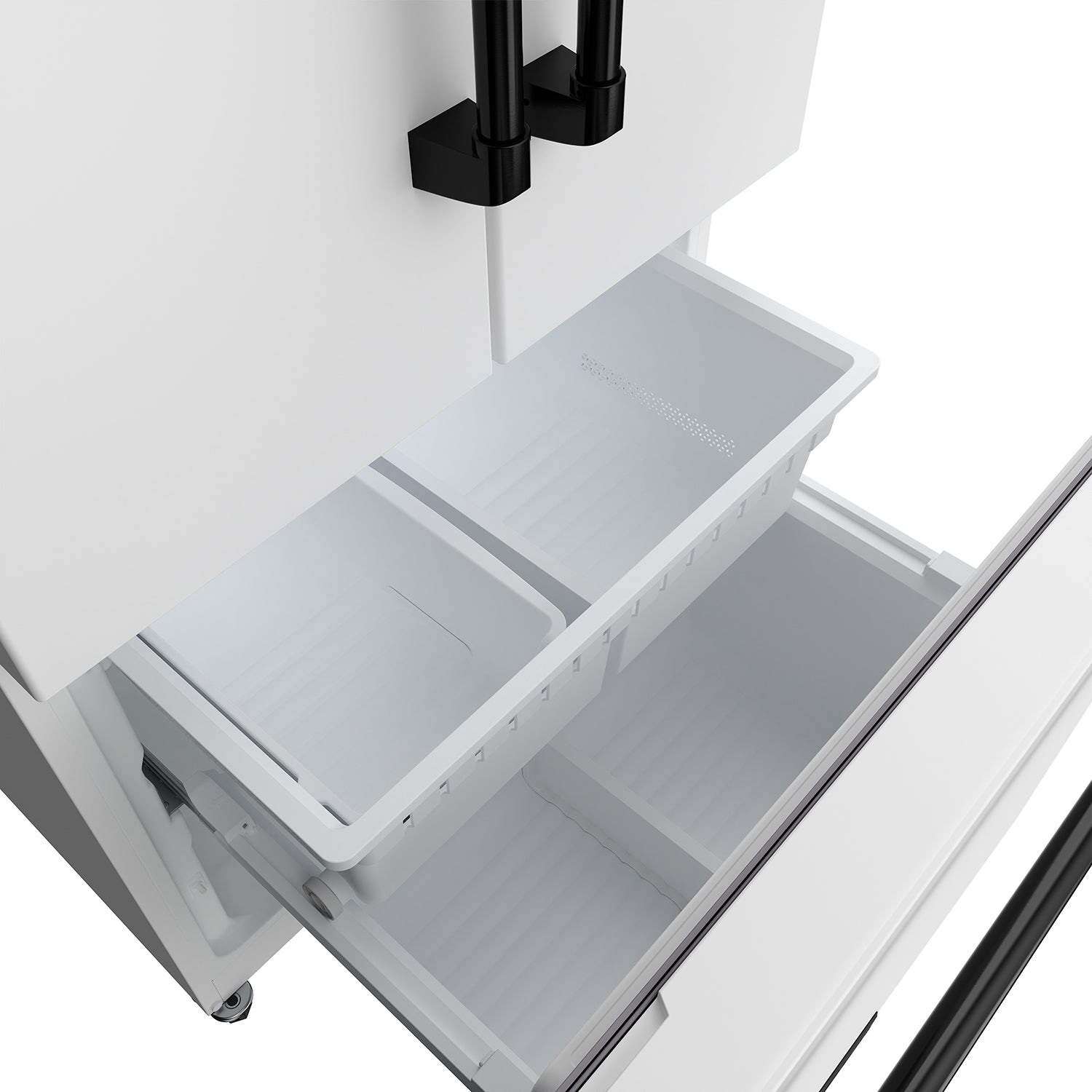 30 Inch French Door Counter Depth Refrigerator with Ice Maker – White/Black | Gordon Ramsay Series