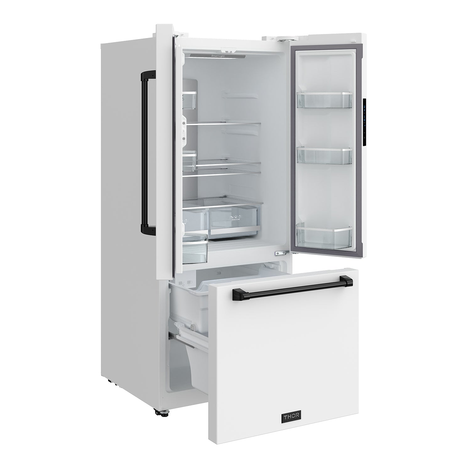 30-Inch White/Black French Door Counter Depth Refrigerator
