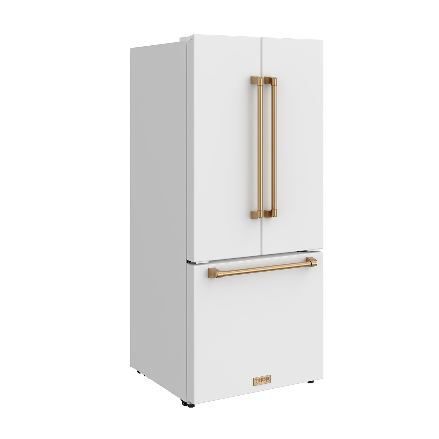 30 Inch French Door Counter Depth Refrigerator with Ice Maker – White/Bronze | Gordon Ramsay Series