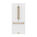 30 Inch French Door Counter Depth Refrigerator with Ice Maker – White/Bronze | Gordon Ramsay Series