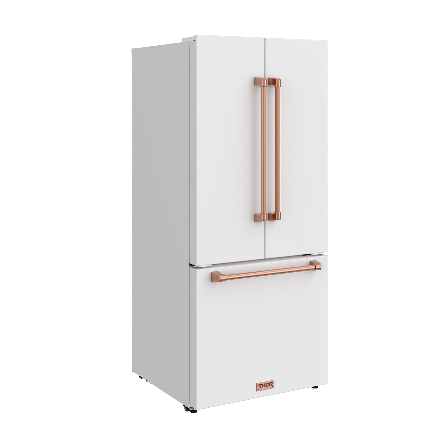 30 Inch French Door Counter Depth Refrigerator with Ice Maker – White/Rose Gold | Gordon Ramsay Series