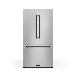 36 Inch 20.3 cu ft French Door Counter Depth Refrigerator with Ice Maker in Stainless Steel/Black | Gordon Ramsay Series