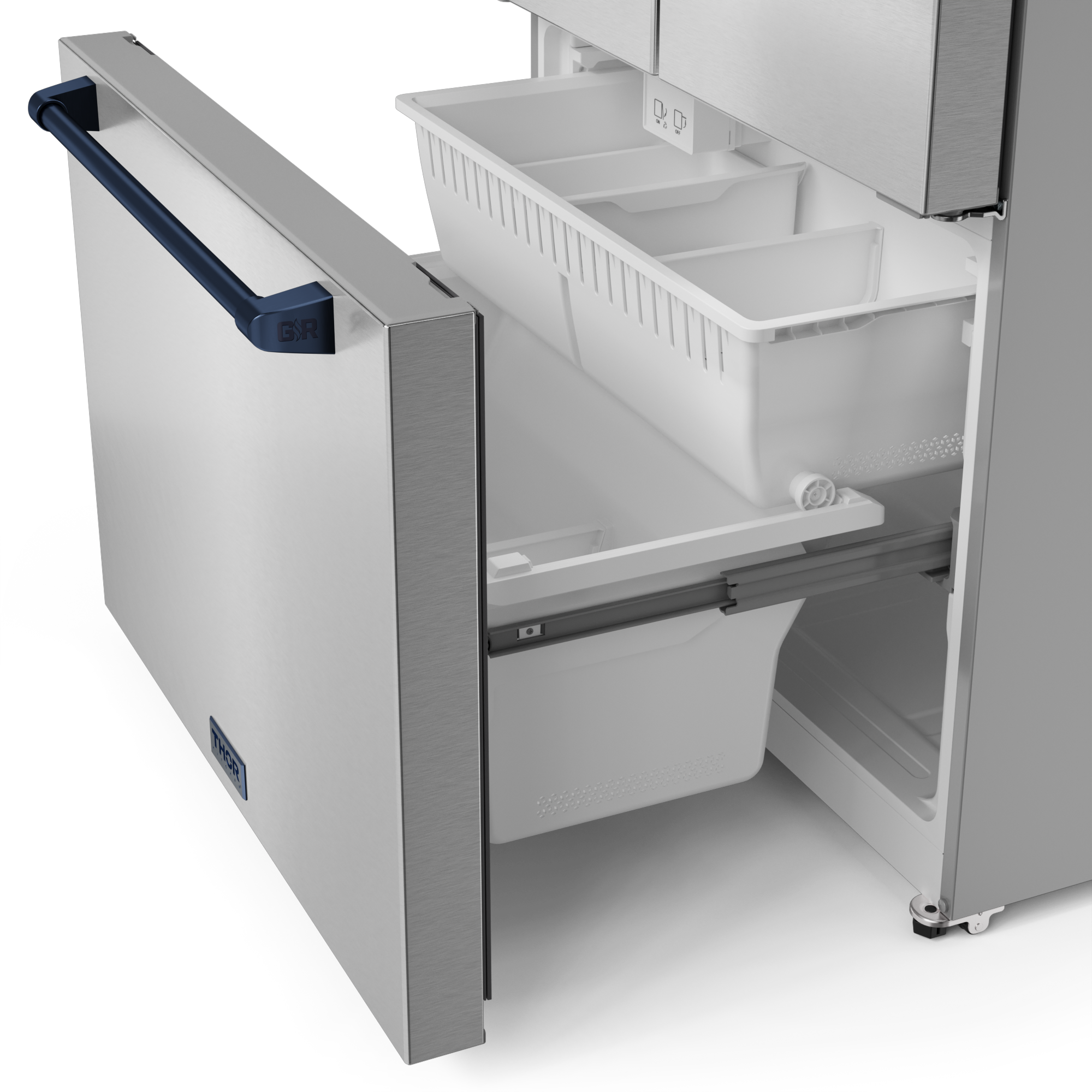 36 Inch 20.3 cu ft French Door Counter Depth Refrigerator with Ice Maker in Stainless Steel/Navy Blue | Gordon Ramsay Series - RF3621CTD99-BLU