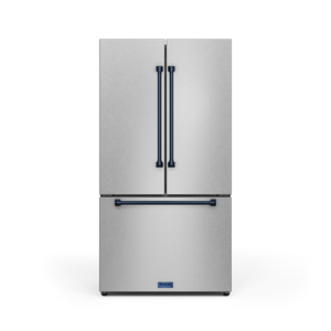 36 Inch 20.3 cu ft French Door Counter Depth Refrigerator with Ice Maker in Stainless Steel/Navy Blue | Gordon Ramsay Series