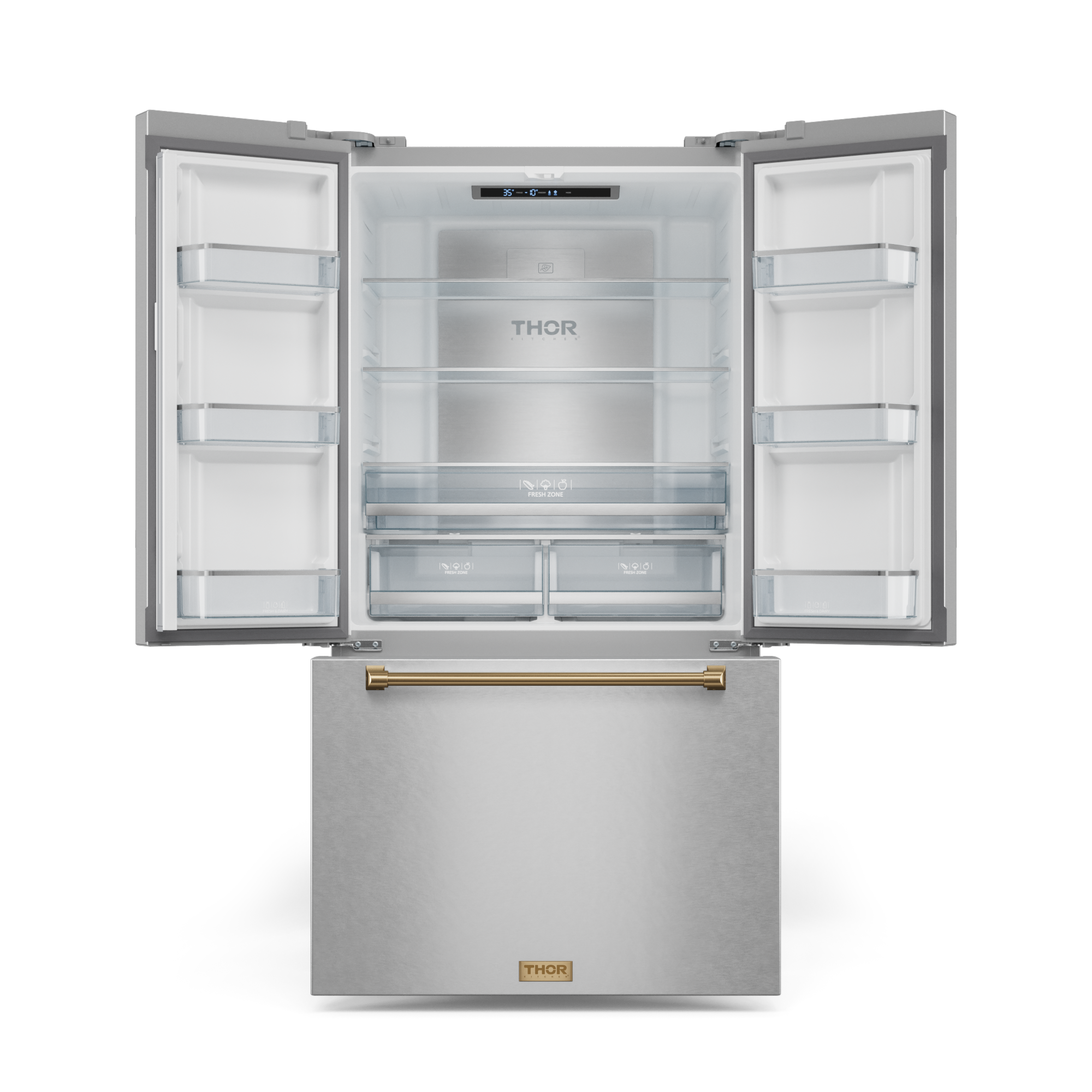 36 Inch 20.3 cu ft French Door Counter Depth Refrigerator with Ice Maker in Stainless Steel/Bronze | Gordon Ramsay Series - RF3621CTD99-BRZ