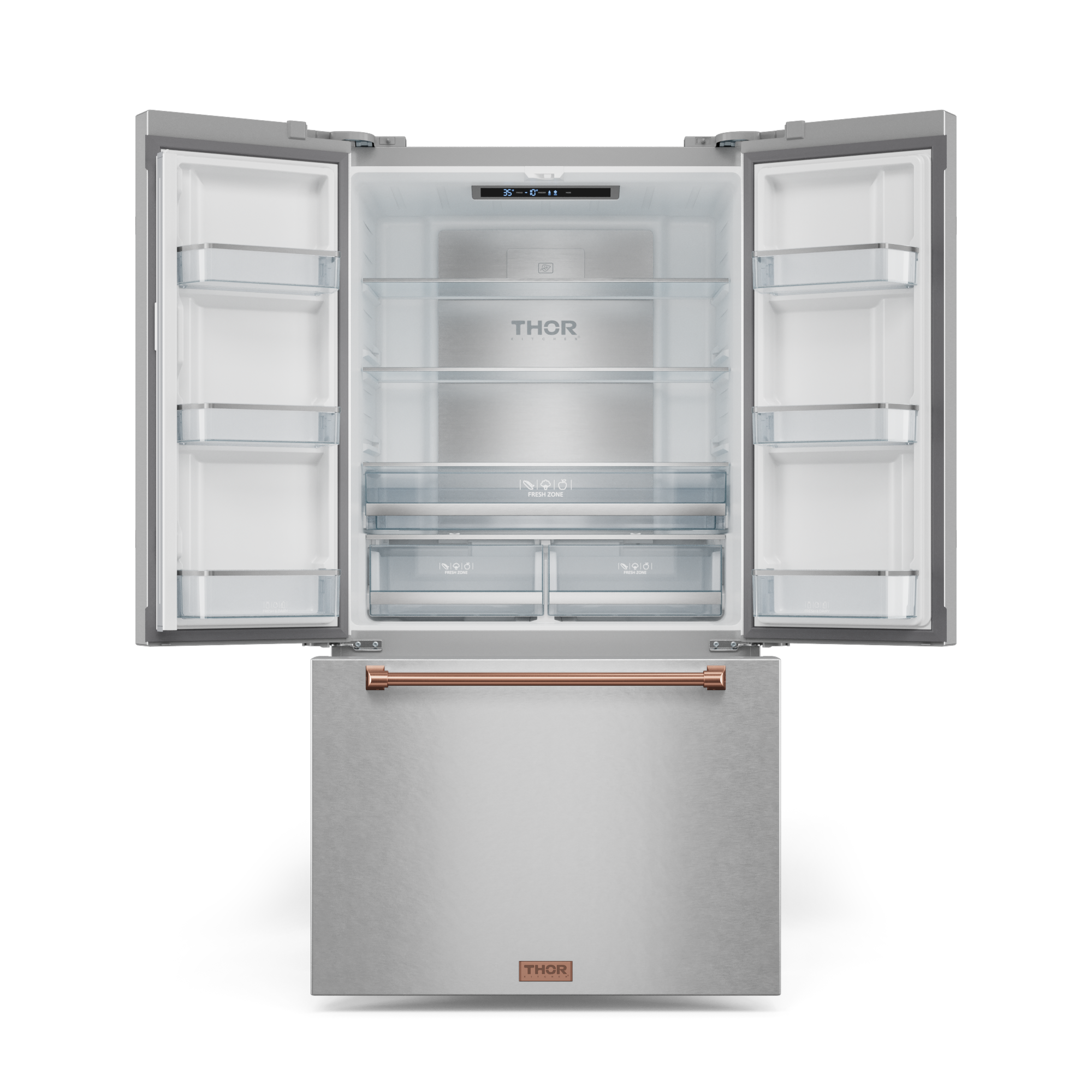 36 Inch 20.3 cu ft French Door Counter Depth Refrigerator with Ice Maker in Stainless Steel/Rose Gold | Gordon Ramsay Series - RF3621CTD99-RSG