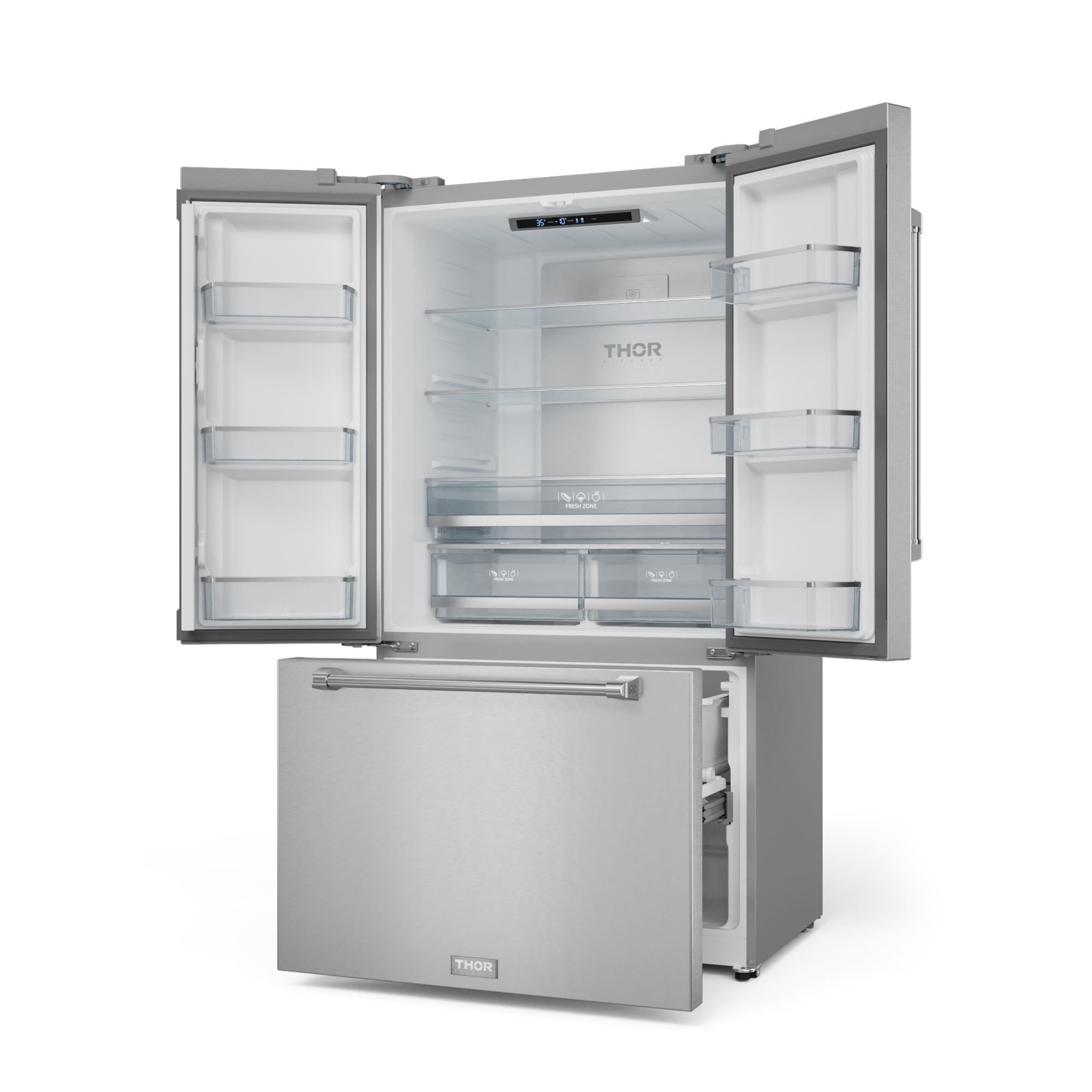 36 Inch 20.3 cu ft French Door Counter Depth Refrigerator with Ice Maker in Stainless Steel | Gordon Ramsay Series - RF3621CTD99