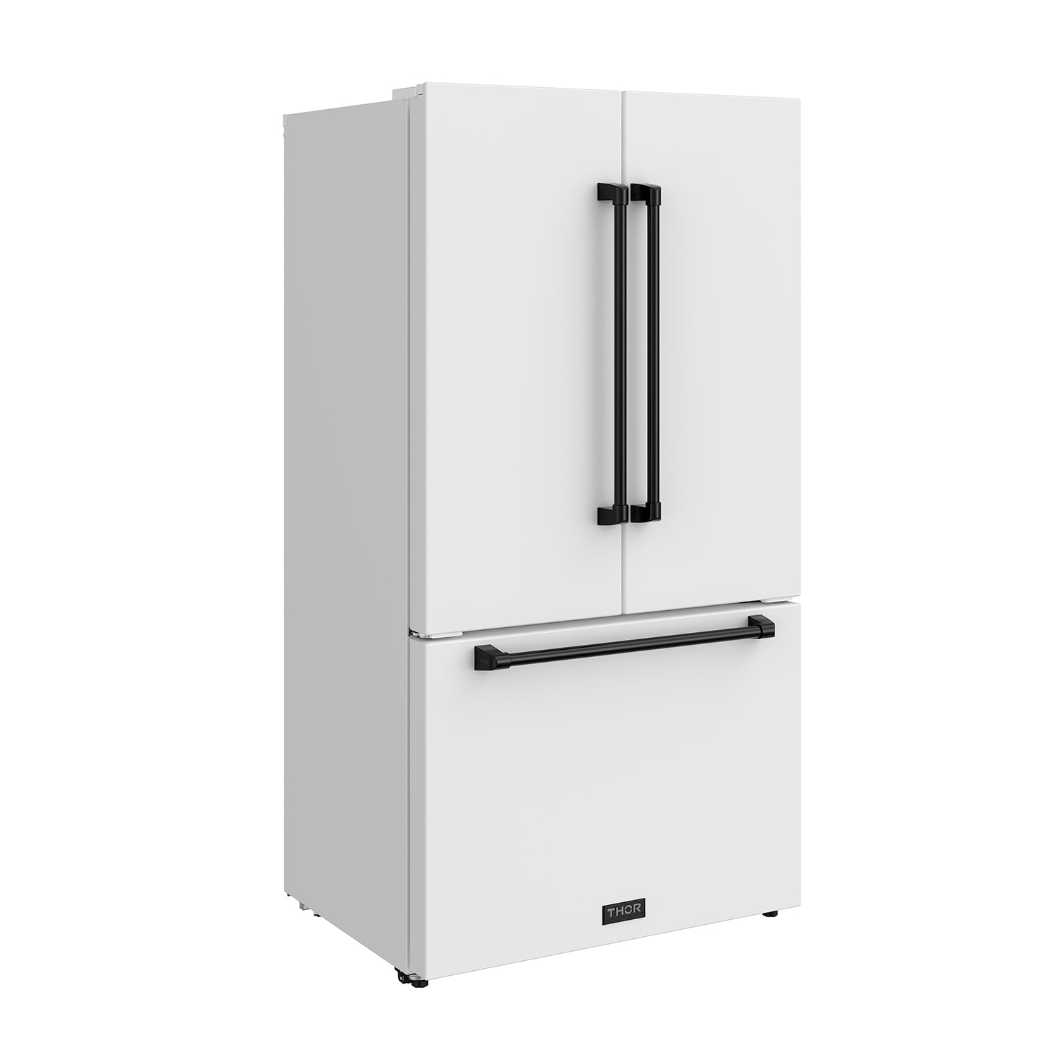 36 Inch French Door Counter Depth Refrigerator with Ice Maker – White/Black | Gordon Ramsay Series