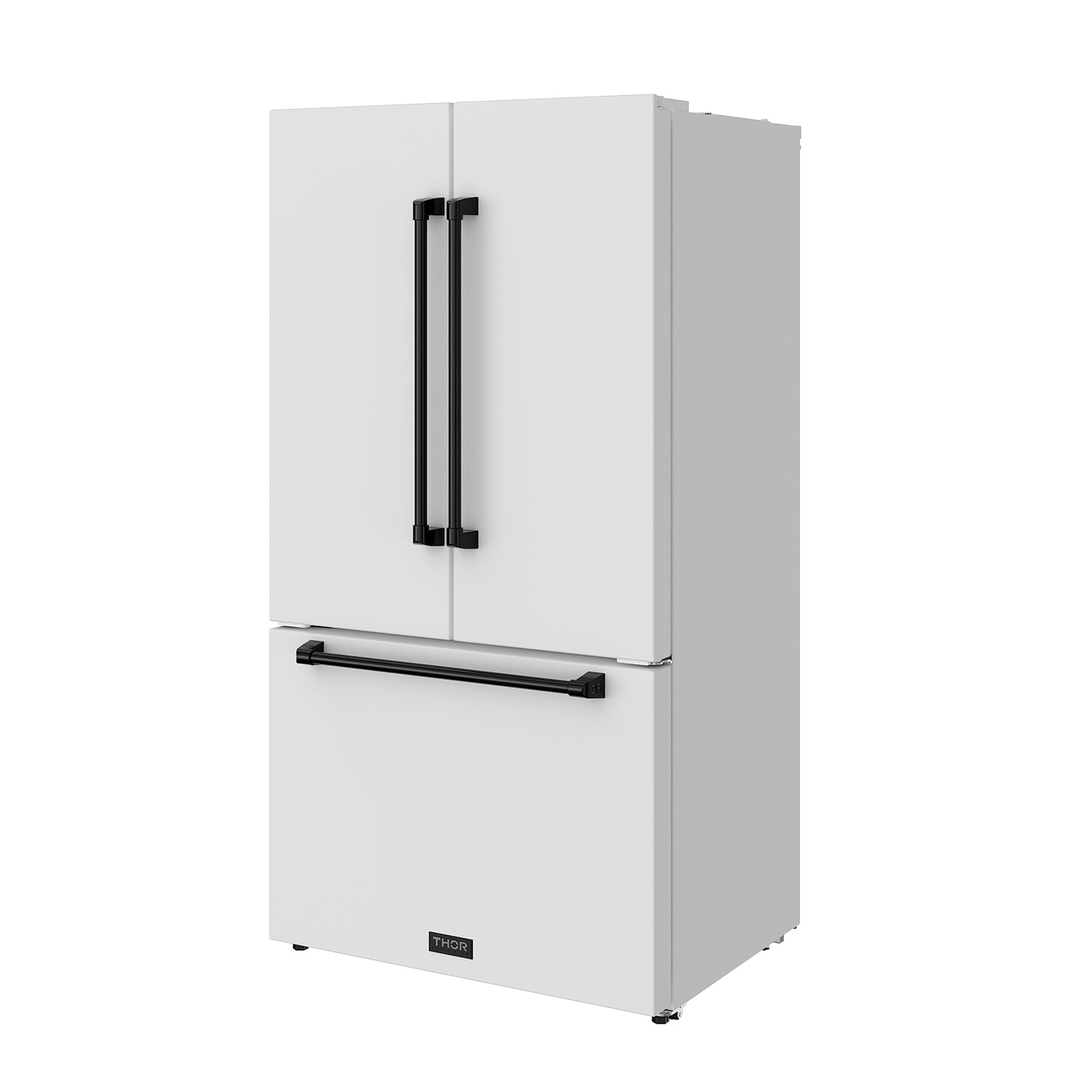 36 Inch French Door Counter Depth Refrigerator with Ice Maker – White/Black | Gordon Ramsay Series