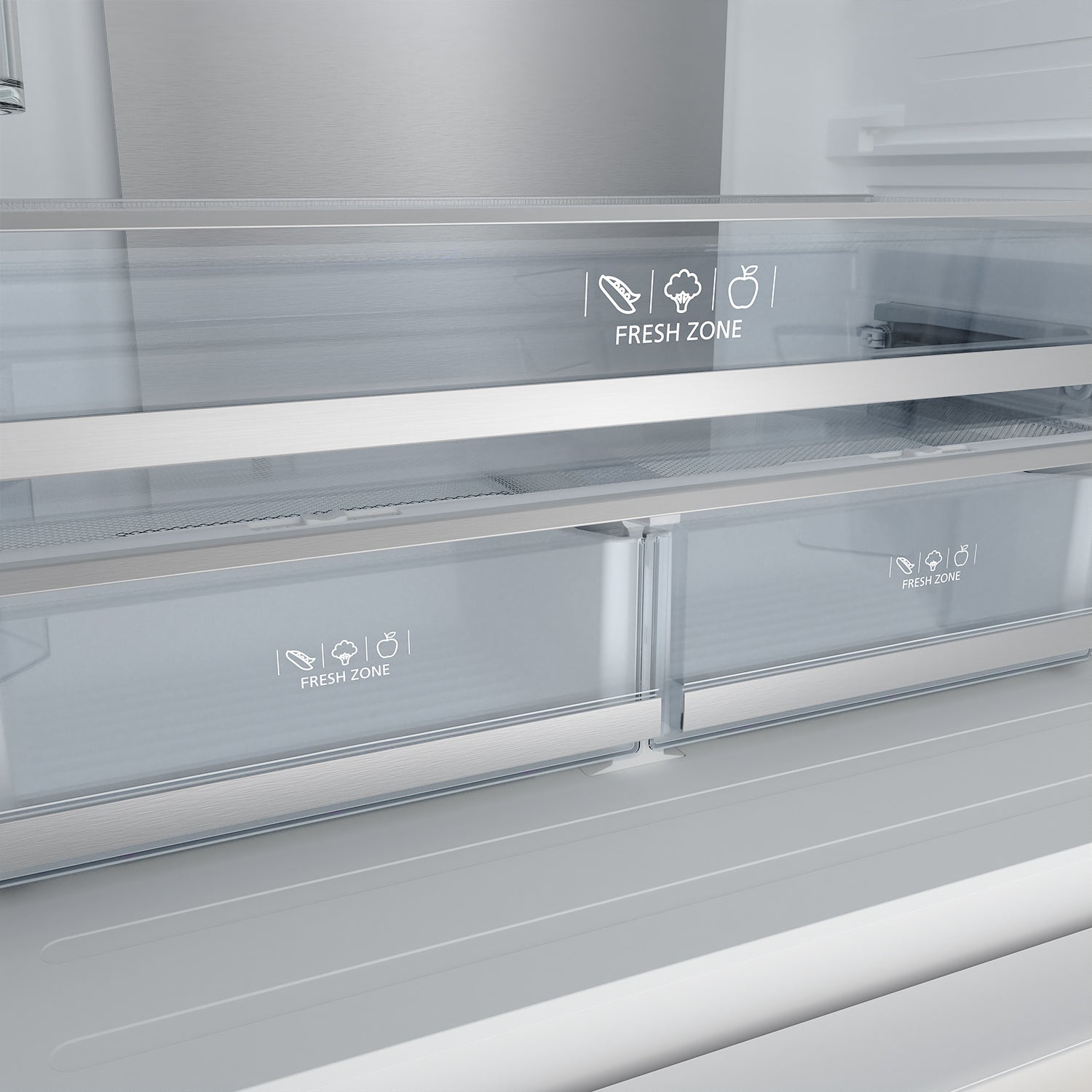 36 Inch French Door Counter Depth Refrigerator with Ice Maker – White/Bronze | Gordon Ramsay Series