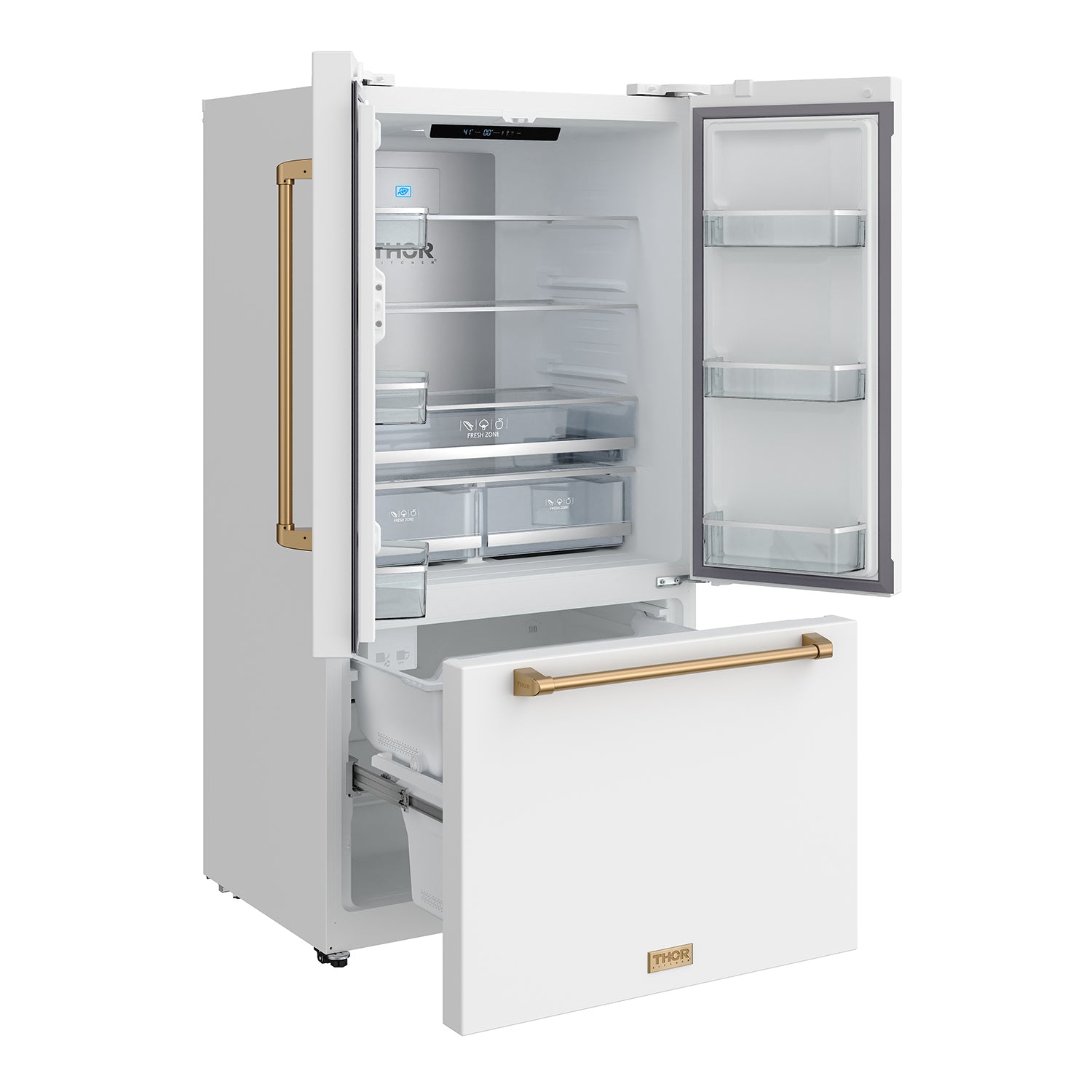 36-Inch White/Bronze French Door Counter Depth Refrigerator