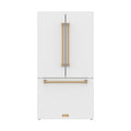 36 Inch French Door Counter Depth Refrigerator with Ice Maker – White/Bronze | Gordon Ramsay Series