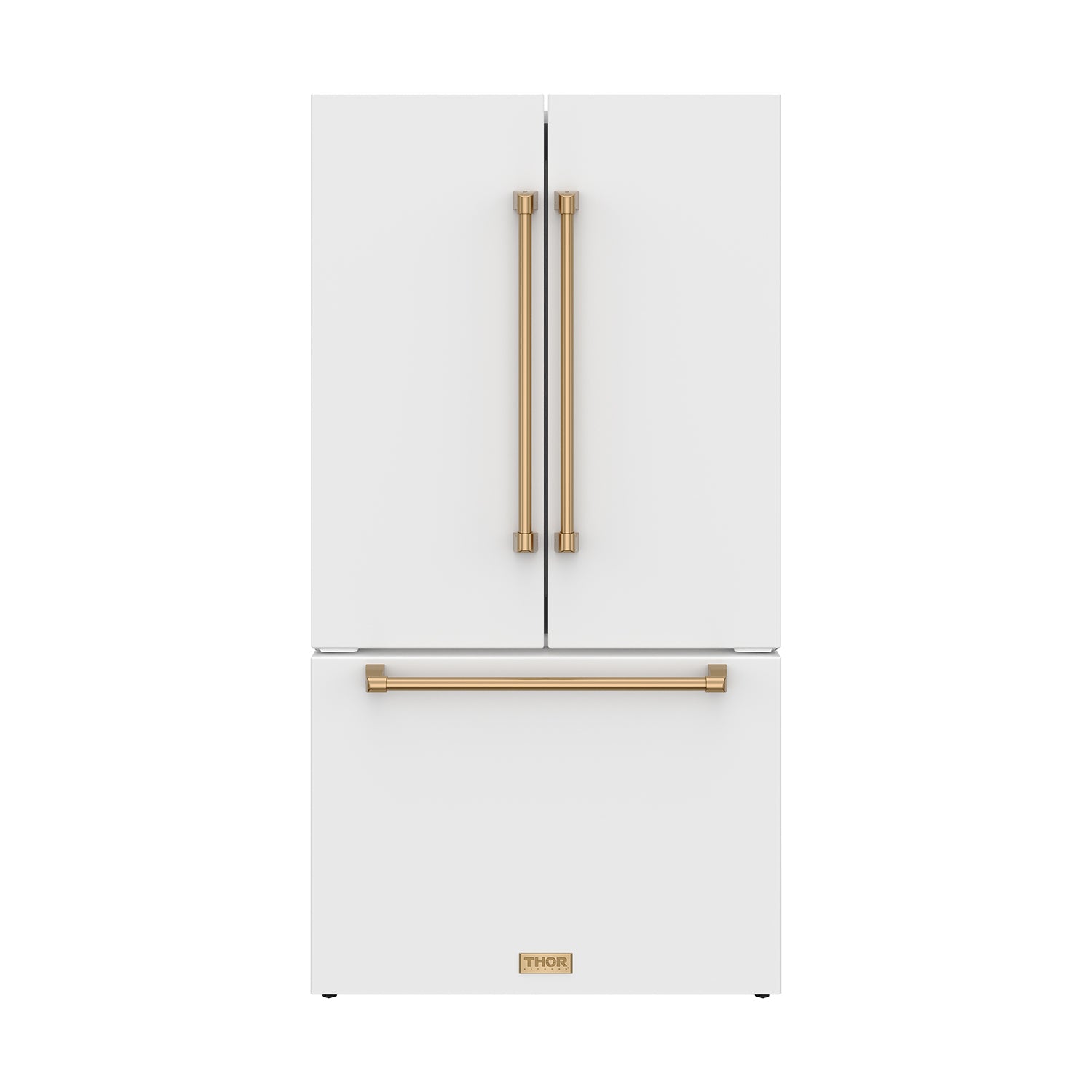 36 Inch French Door Counter Depth Refrigerator with Ice Maker – White/Bronze | Gordon Ramsay Series