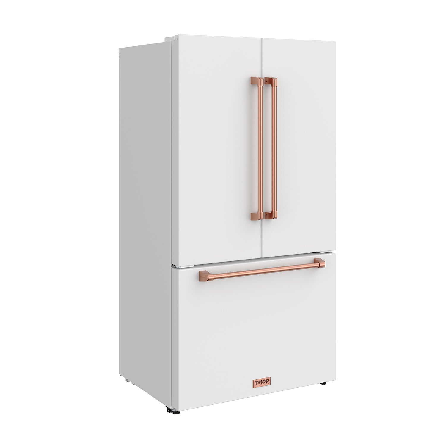 36 Inch French Door Counter Depth Refrigerator with Ice Maker – White/Rose Gold | Gordon Ramsay Series