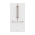 36 Inch French Door Counter Depth Refrigerator with Ice Maker – White/Rose Gold | Gordon Ramsay Series