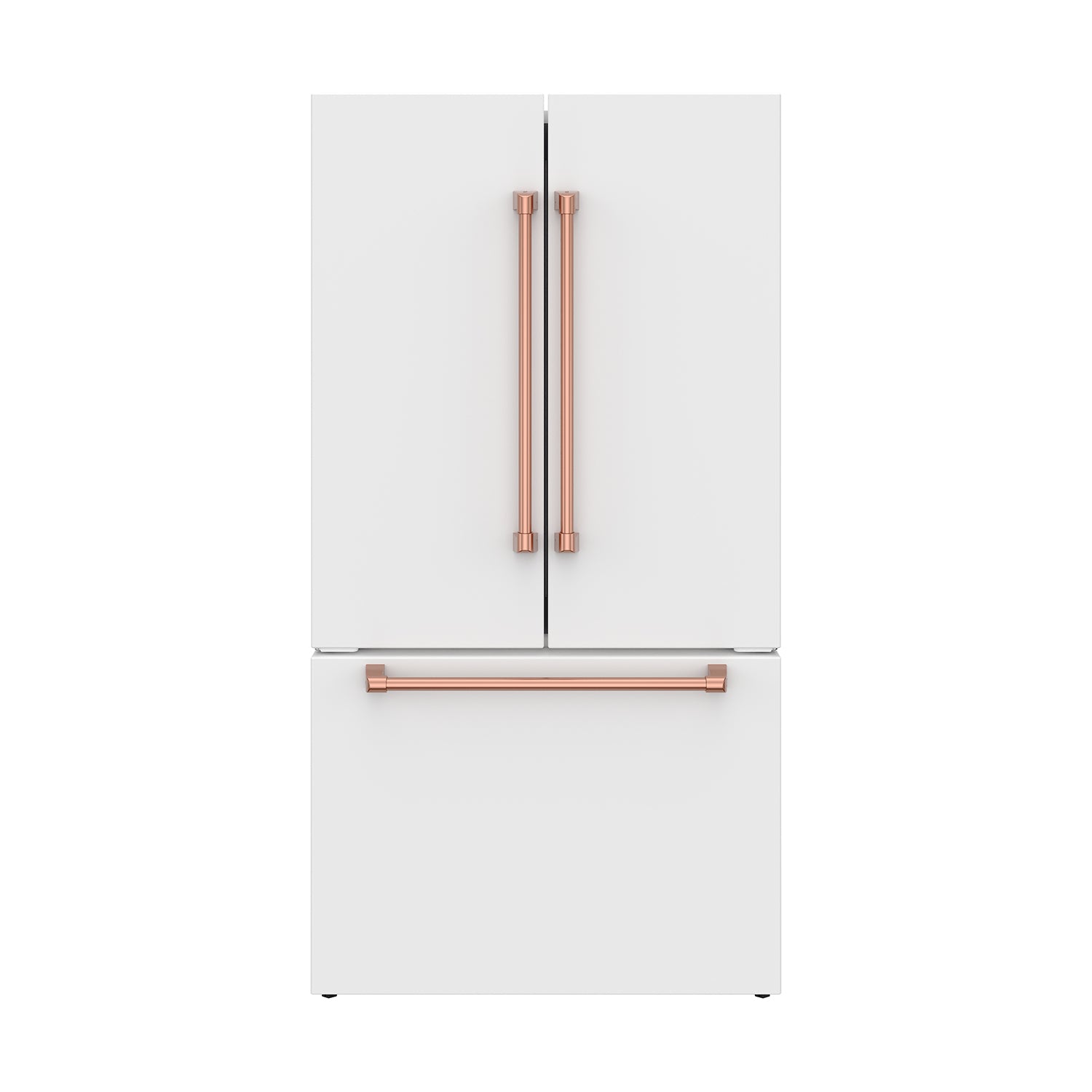 36 Inch French Door Counter Depth Refrigerator with Ice Maker – White/Rose Gold | Gordon Ramsay Series