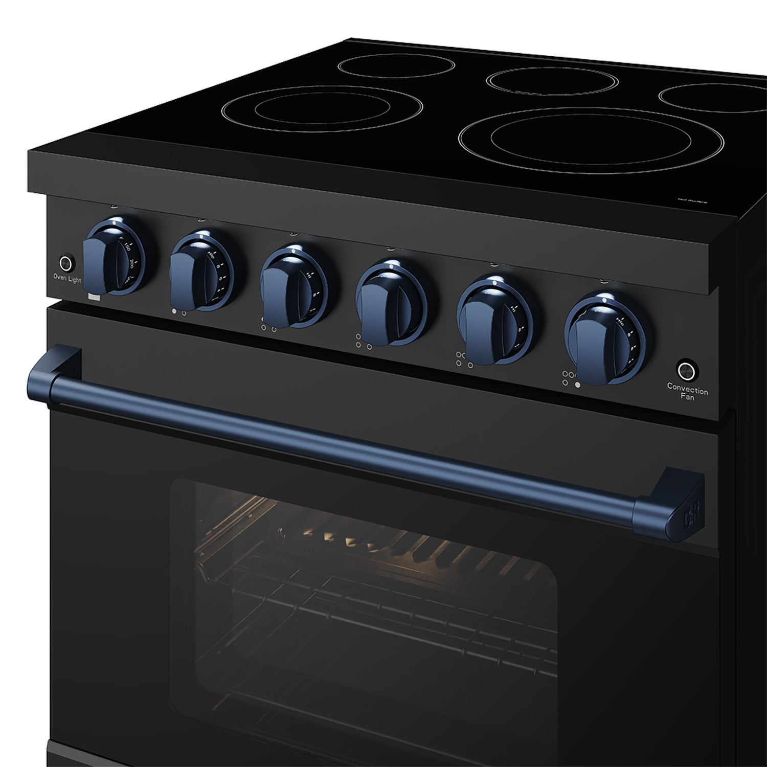 30 Inch Professional Electric Range with Precision Knob Control in Black and Blue | Gordon Ramsay Series