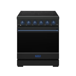 30 Inch Professional Electric Range with Precision Knob Control in Black and Blue | Gordon Ramsay Series