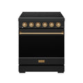 30 Inch Professional Electric Range with Precision Knob Control in Black and Bronze | Gordon Ramsay Series