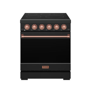 30 Inch Professional Electric Range with Precision Knob Control in Black and Rose Gold | Gordon Ramsay Series