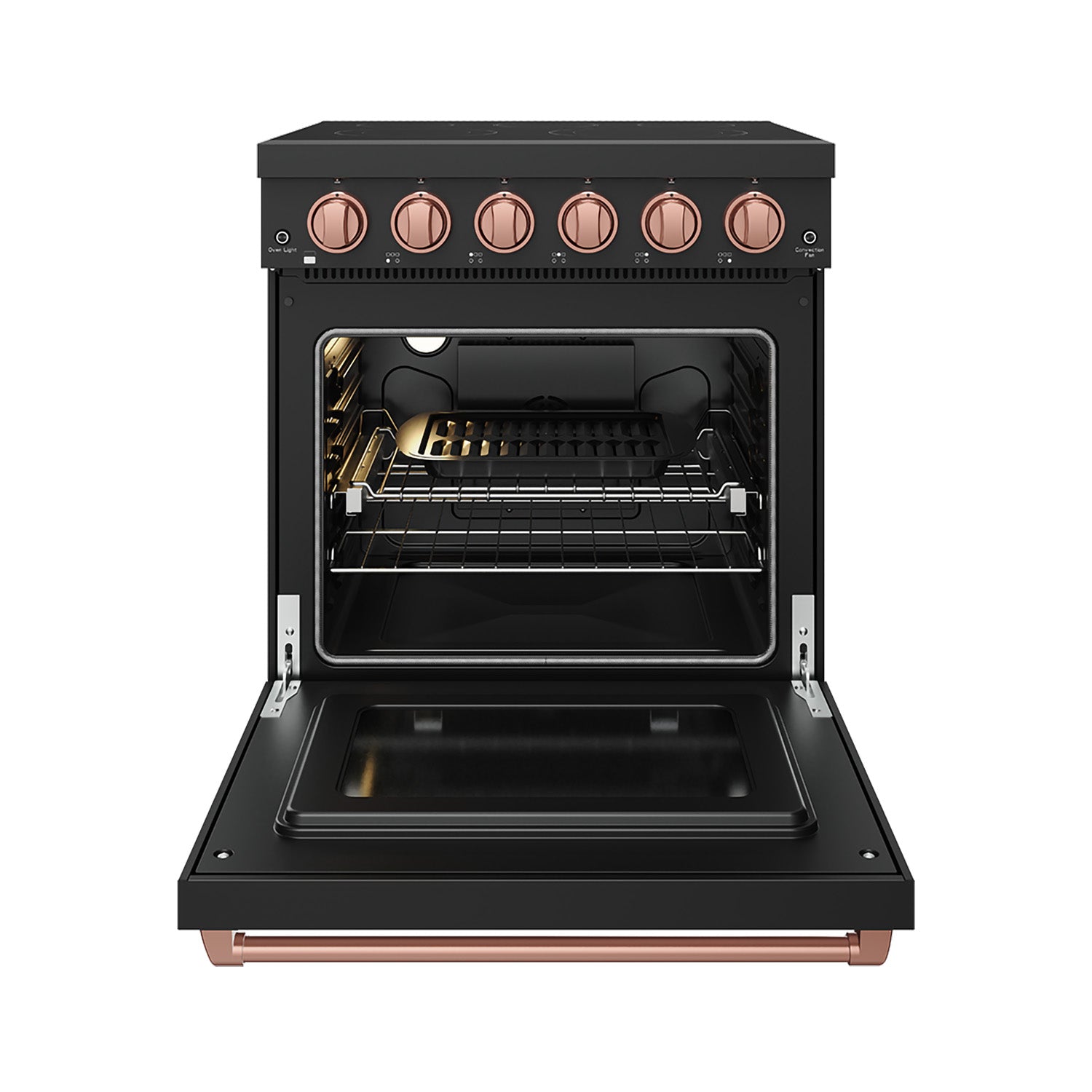 30 Inch Professional Electric Range with Precision Knob Control in Black and Rose Gold | Gordon Ramsay Series