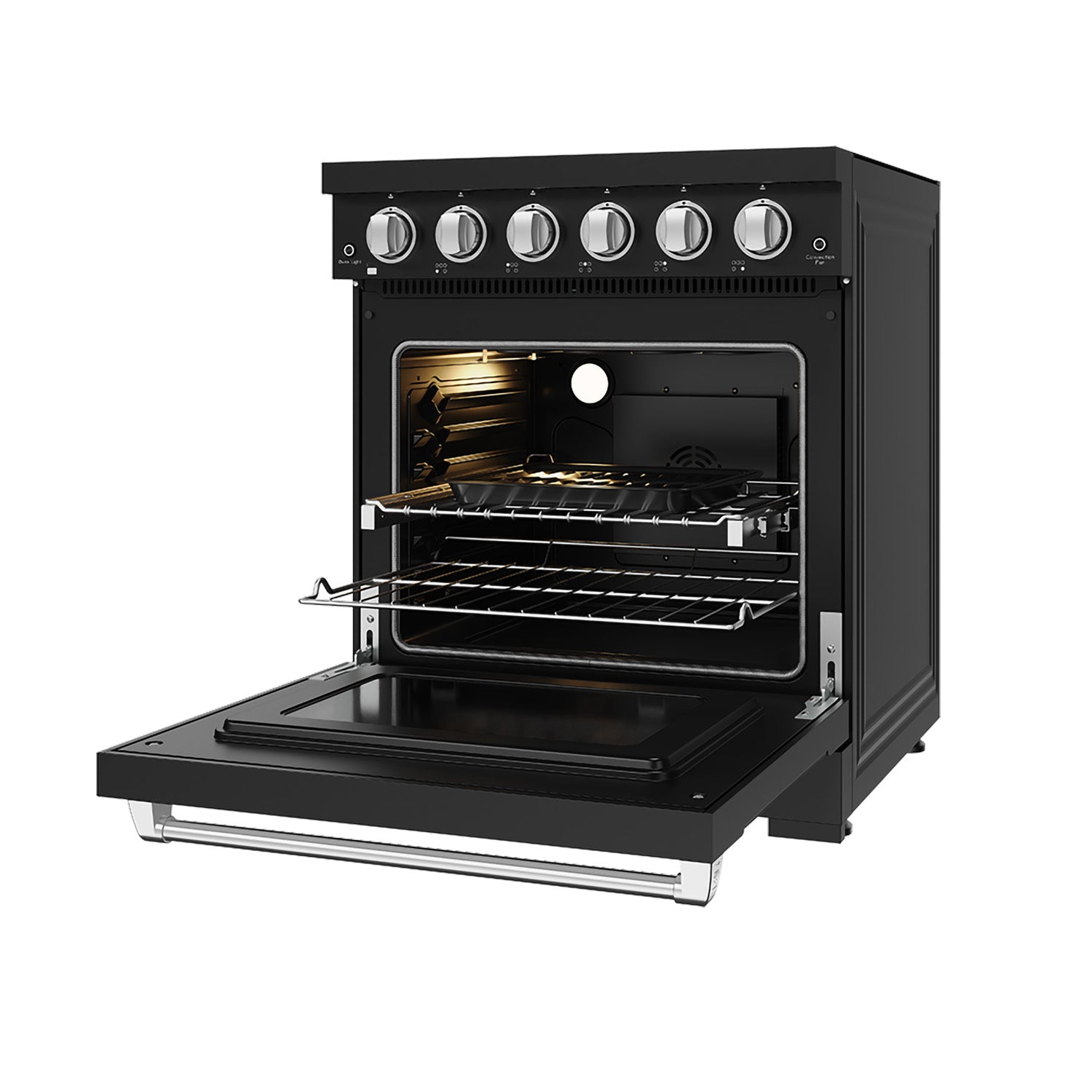 30 Inch Professional Electric Range with Precision Knob Control in Black and Stainless Steel | Gordon Ramsay Series