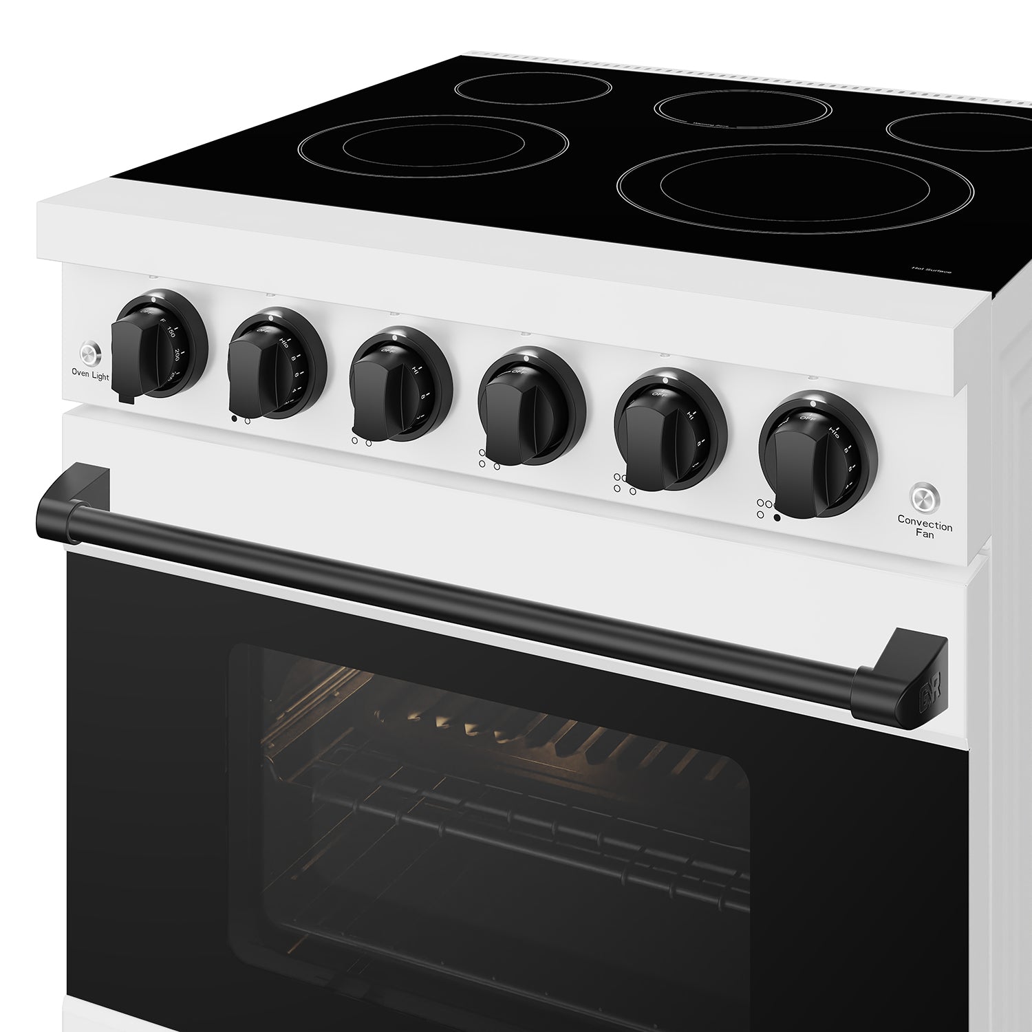 30 Inch Professional Electric Range with Precision Knob Control in White/Black | Gordon Ramsay Series