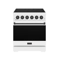 30 Inch Professional Electric Range with Precision Knob Control in White/Black | Gordon Ramsay Series