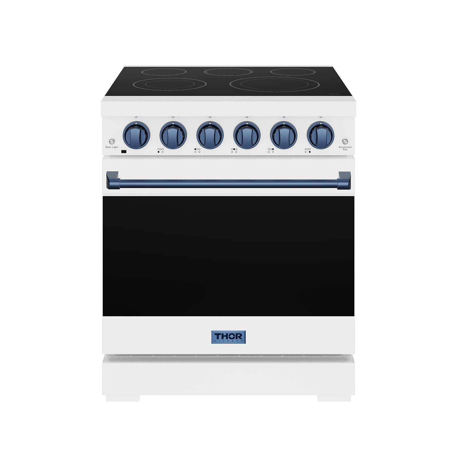 30 Inch Professional Electric Range with Precision Knob Control in White/Blue | Gordon Ramsay Series