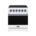 30 Inch Professional Electric Range with Precision Knob Control in White/Blue | Gordon Ramsay Series