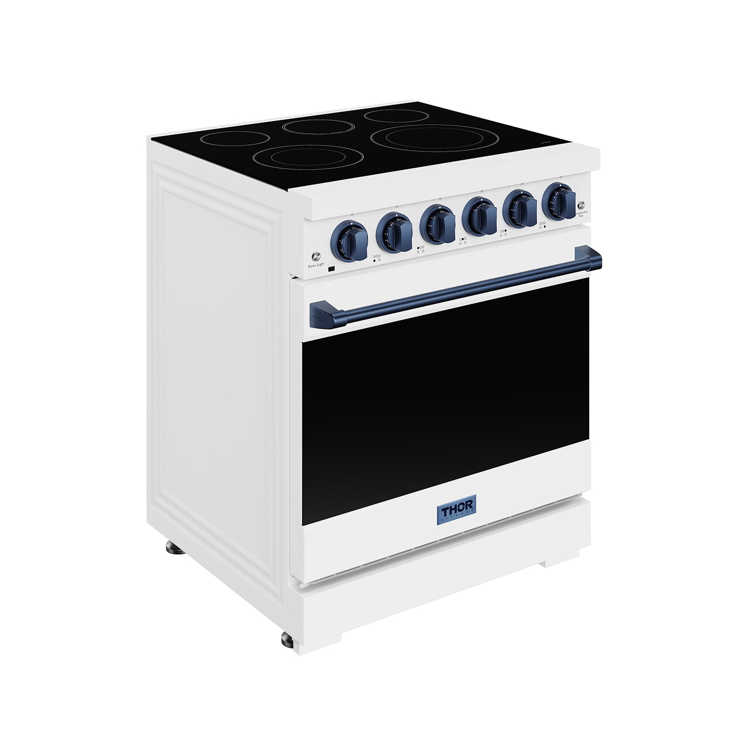 30 Inch Professional Electric Range with Precision Knob Control in White/Blue | Gordon Ramsay Series