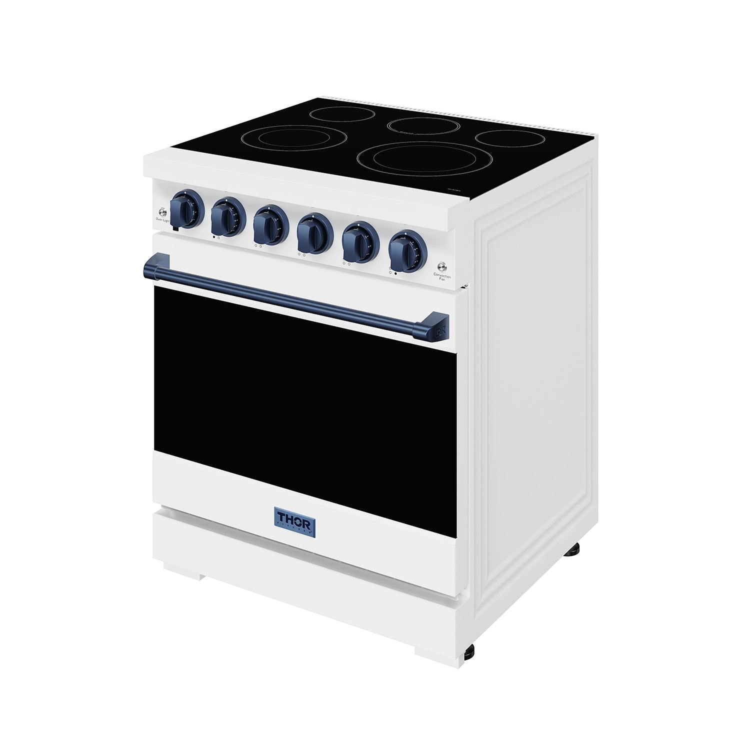 30 Inch Professional Electric Range with Precision Knob Control in White/Blue | Gordon Ramsay Series