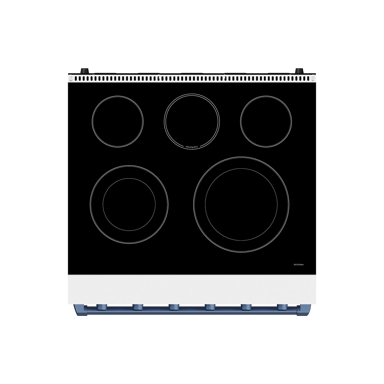 30 Inch Professional Electric Range with Precision Knob Control in White/Blue | Gordon Ramsay Series