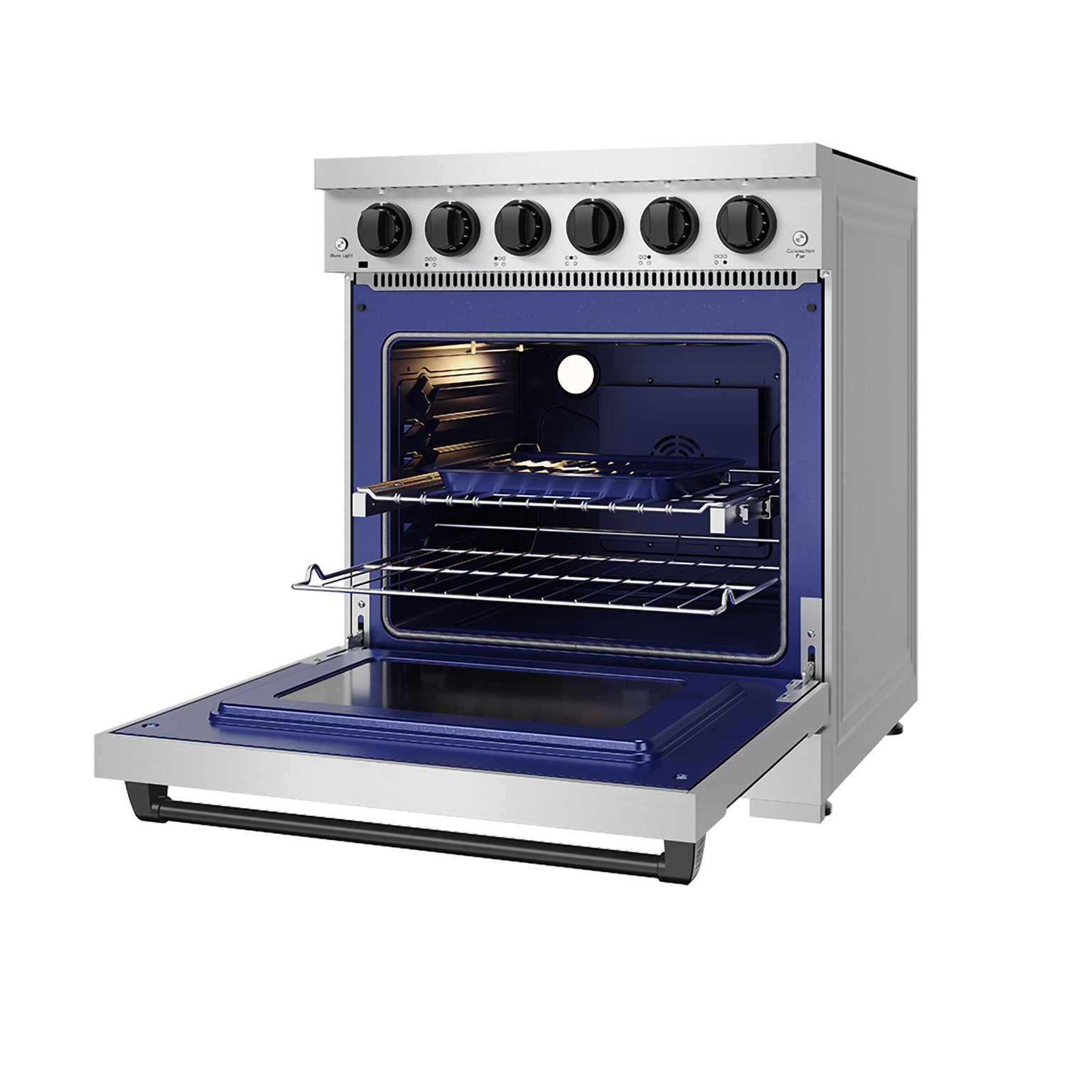 30 Inch Professional Electric Range with Precision Knob Control in Stainless Steel and Black | Gordon Ramsay Series