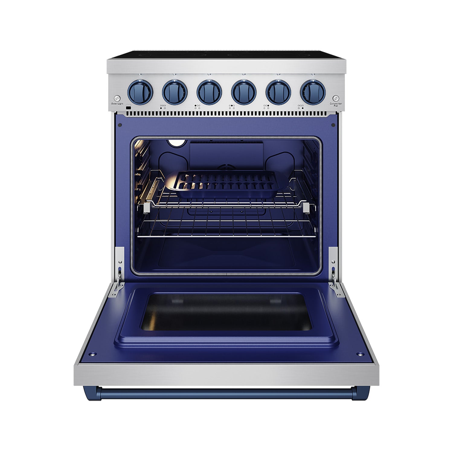 30 Inch Professional Electric Range with Precision Knob Control in Stainless Steel and Blue | Gordon Ramsay Series