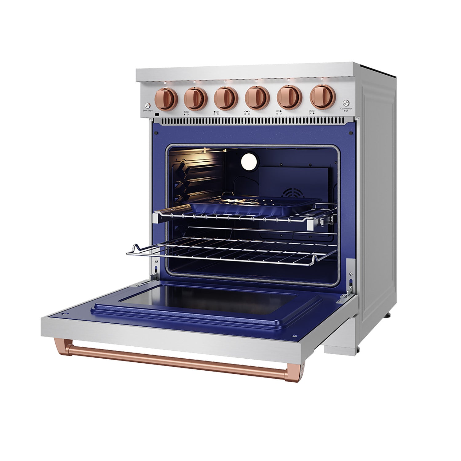 30 Inch Professional Electric Range with Precision Knob Control in Stainless Steel and Rose Gold | Gordon Ramsay Series