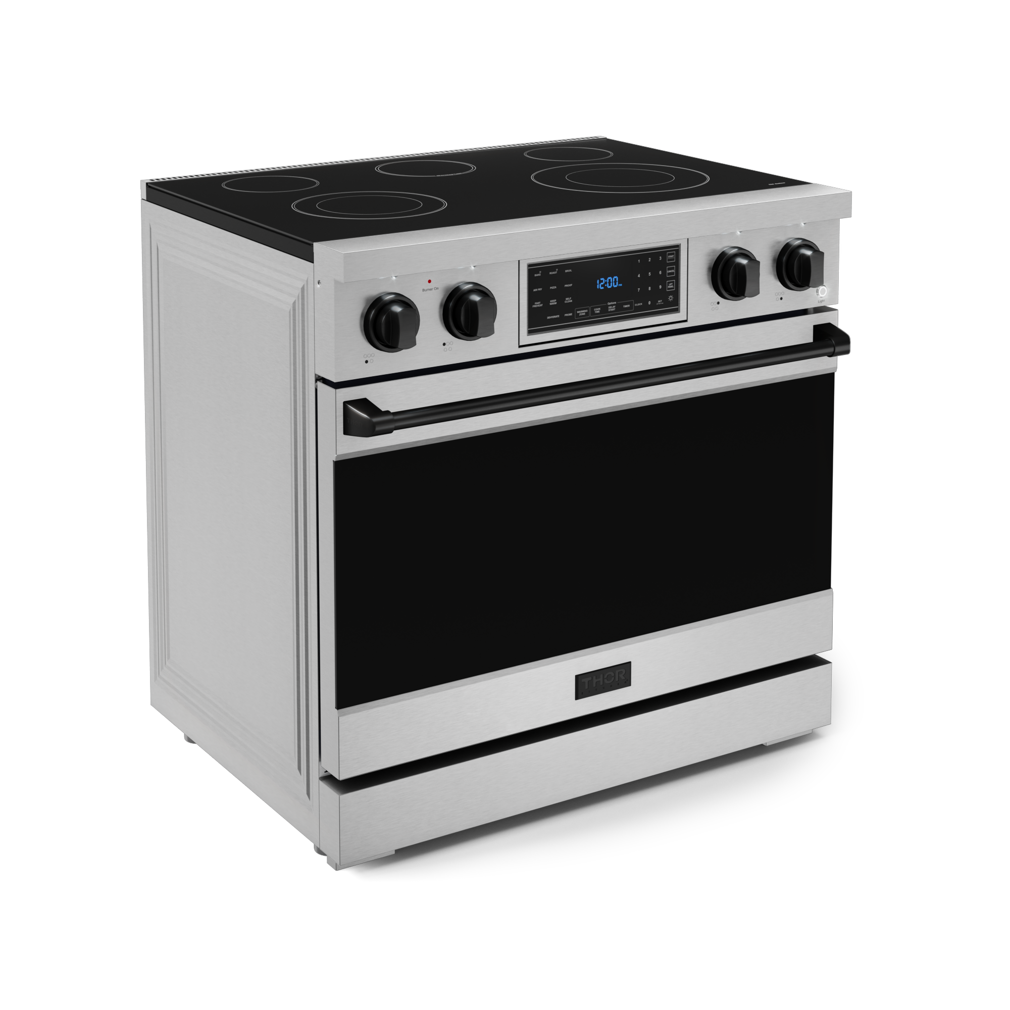 36 Inch Professional Electric Range with Tilt Panel Touch Control in Stainless Steel/Black | Gordon Ramsay Series