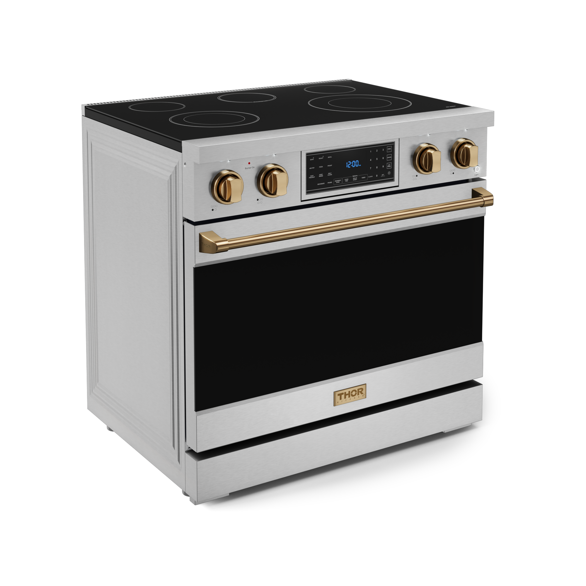 36 Inch Professional Electric Range with Tilt Panel Touch Control in Stainless Steel/Bronze | Gordon Ramsay Series