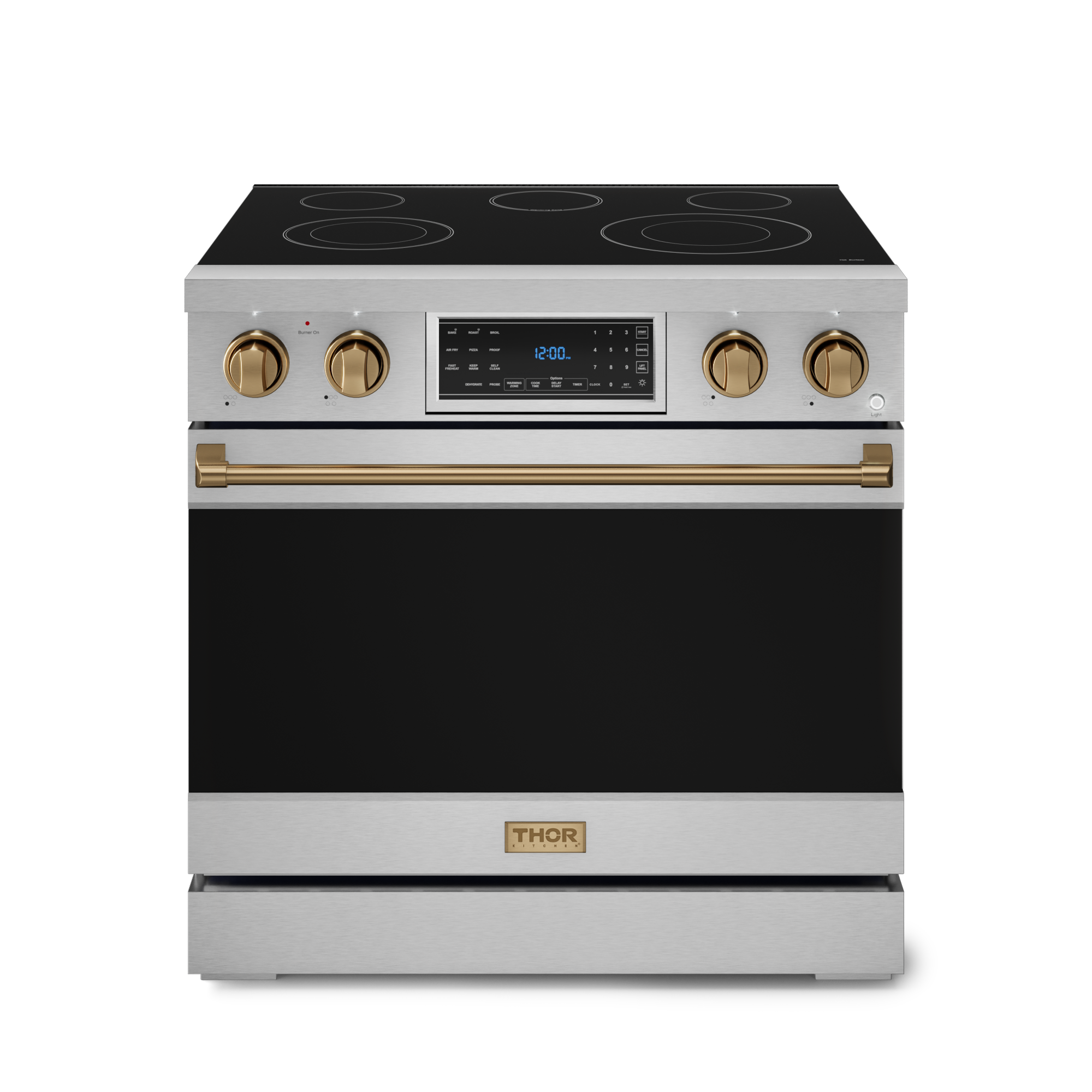 36 Inch Professional Electric Range with Tilt Panel Touch Control in Stainless Steel/Bronze | Gordon Ramsay Series