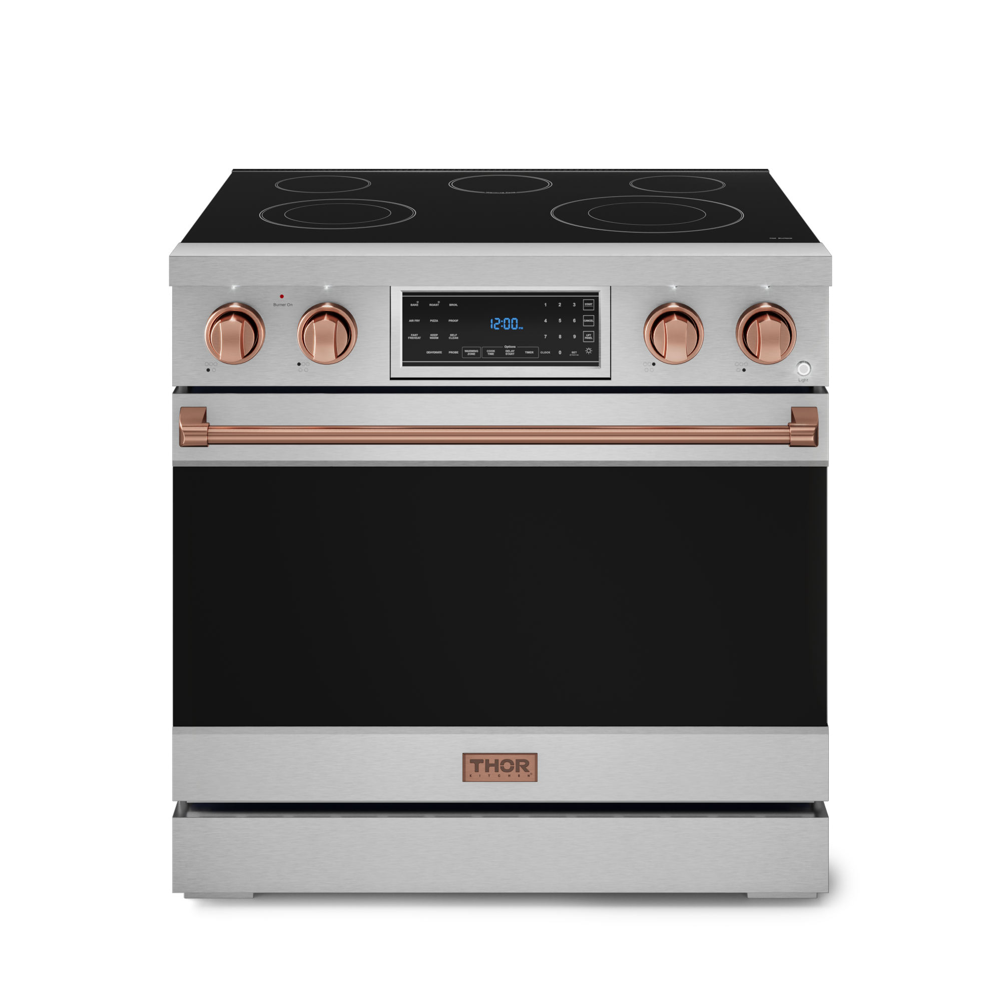 36 Inch Professional Electric Range with Tilt Panel Touch Control in Stainless Steel/Rose Gold | Gordon Ramsay Series