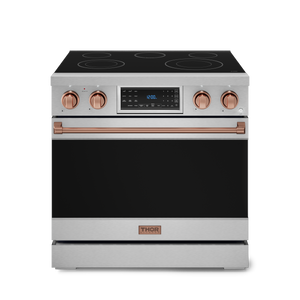 36 Inch Professional Electric Range with Tilt Panel Touch Control in Stainless Steel/Rose Gold | Gordon Ramsay Series