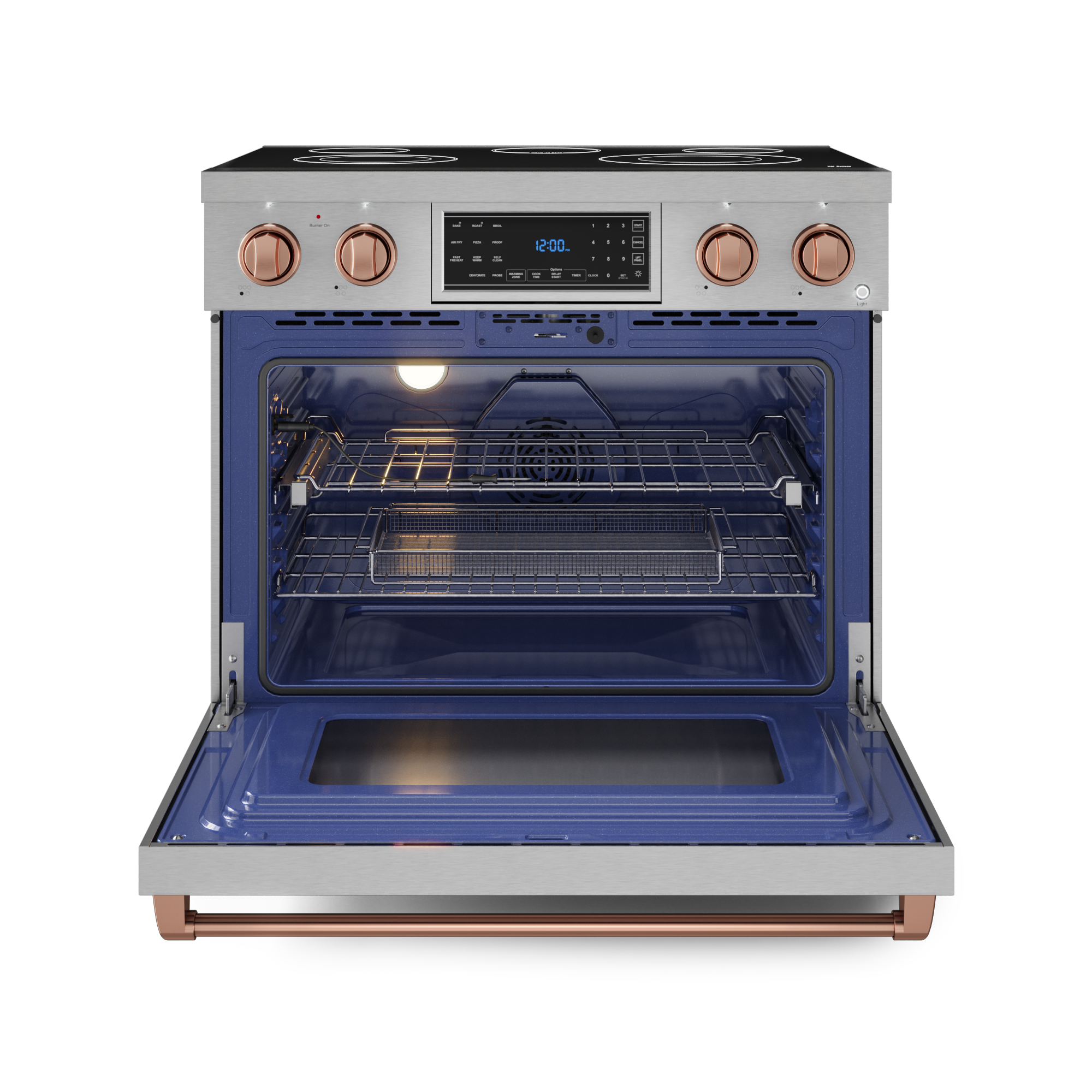 36 Inch Professional Electric Range with Tilt Panel Touch Control in Stainless Steel/Rose Gold | Gordon Ramsay Series
